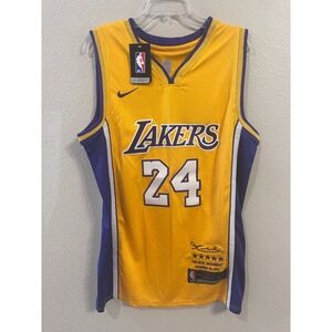 Nike Kobe Bryant Lakers Jersey 24 Black Mamba NBA‎ Authentics Gold Mens